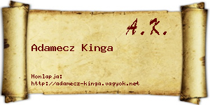 Adamecz Kinga névjegykártya
