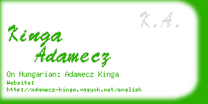 kinga adamecz business card